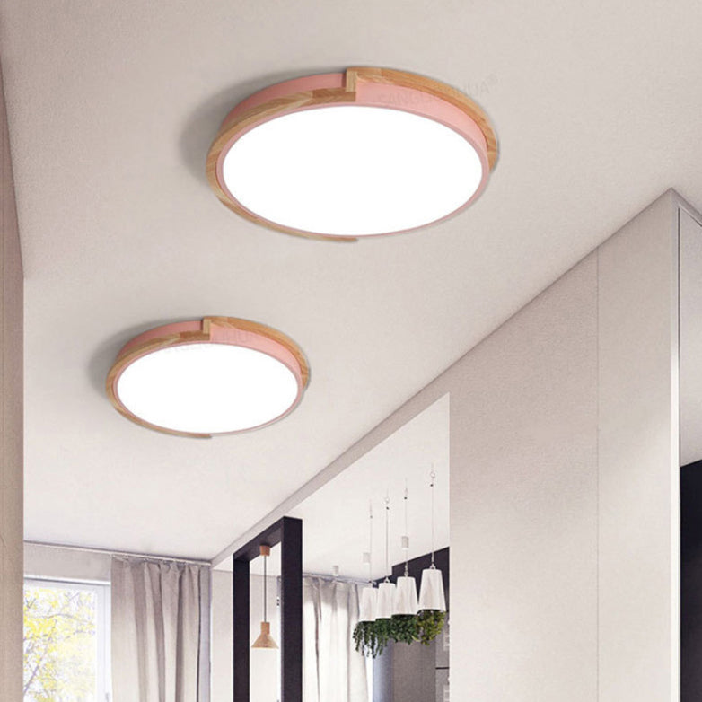 Lisslune | LumenCraft Nordic LED Ceiling Light | Wooden Frame | Acrylic Shade | Mood Light | For Bedroom and Living Room