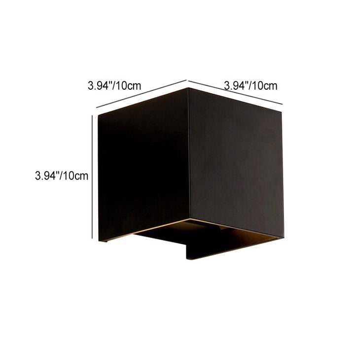 Lisslune | Modern Minimalist Waterproof Cube Up Down Aluminum Glass Induction LED Wall Light Lamps For Bedroom