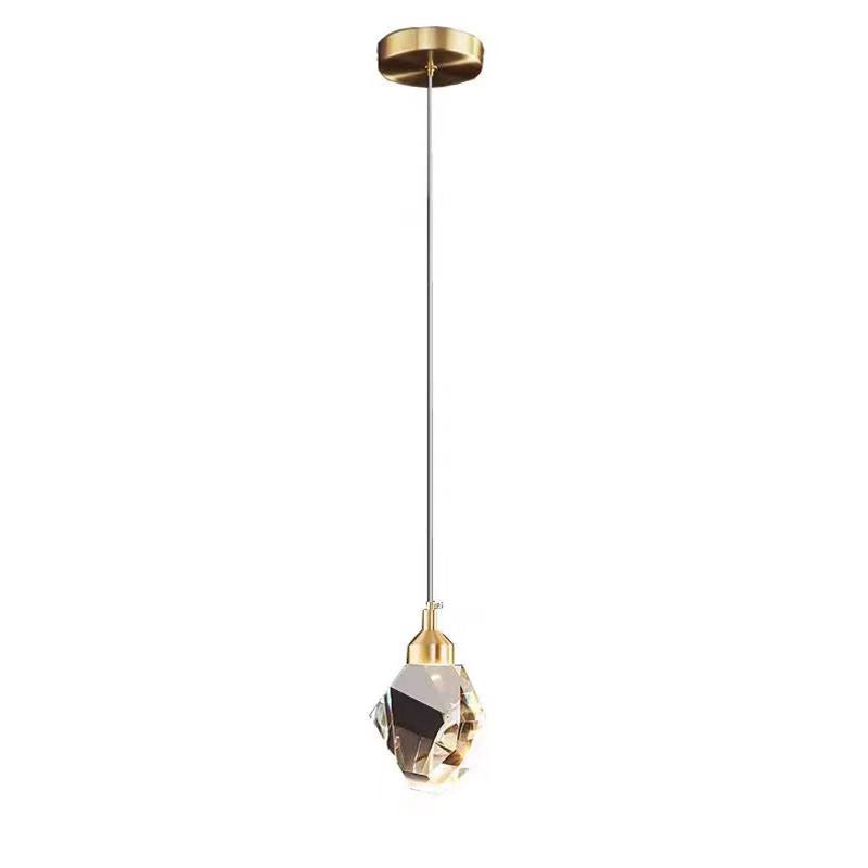 Lisslune | Luxury Diamond Cube Crystal Iron LED Pendant Light For Bedroom