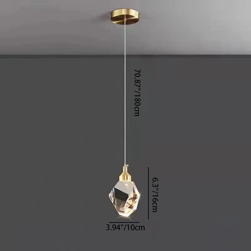 Lisslune | Luxury Diamond Cube Crystal Iron LED Pendant Light For Bedroom