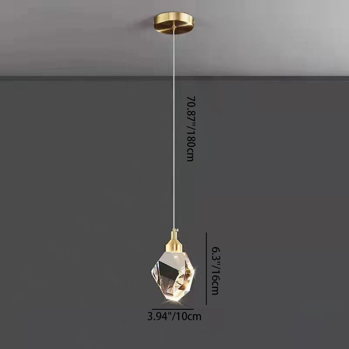 Lisslune | Luxury Diamond Cube Crystal Iron LED Pendant Light For Bedroom
