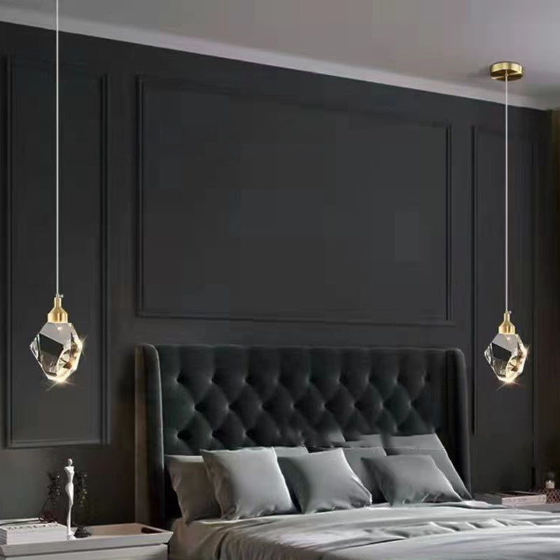 Lisslune | Luxury Diamond Cube Crystal Iron LED Pendant Light For Bedroom