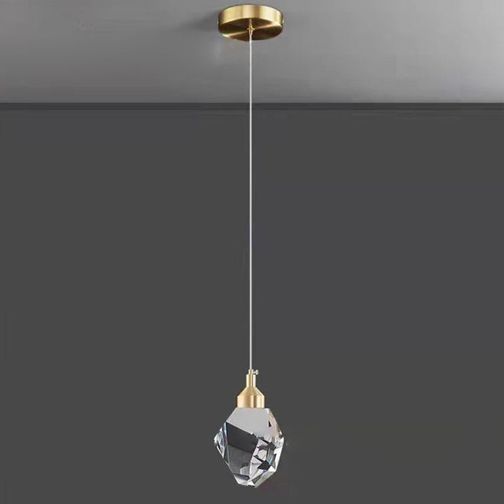 Lisslune | Luxury Diamond Cube Crystal Iron LED Pendant Light For Bedroom
