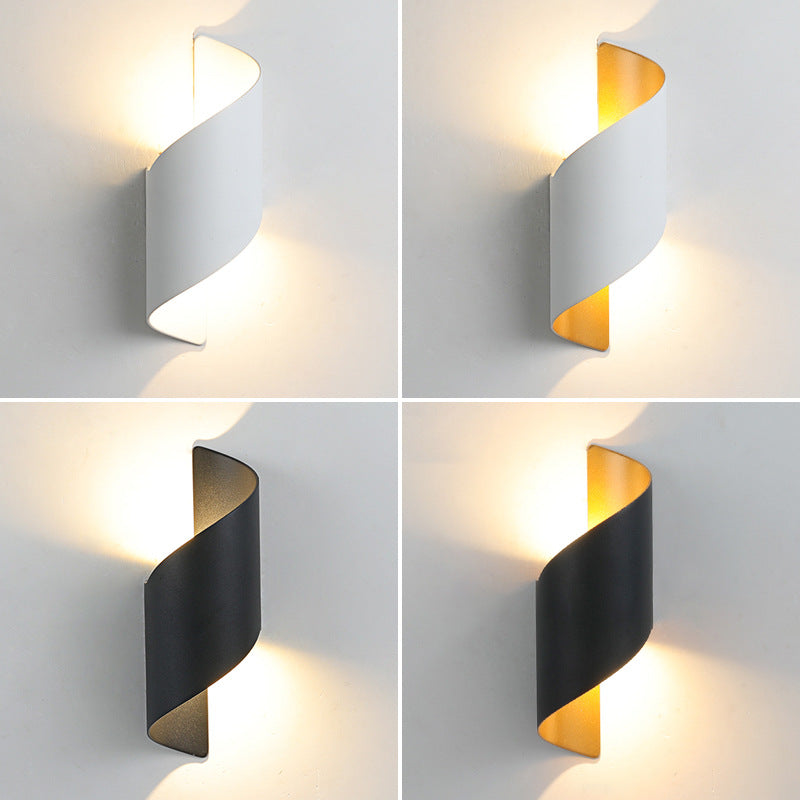 Lisslune | Modern Minimalist Waterproof Spiral Aluminum Acrylic LED Wall Light for Bedroom