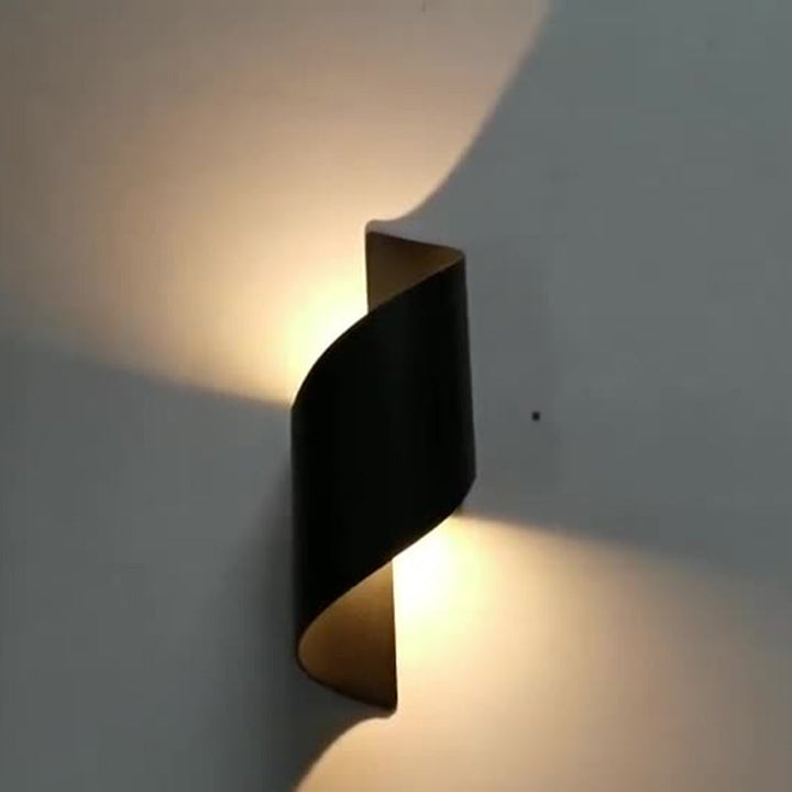 Lisslune | Modern Minimalist Waterproof Spiral Aluminum Acrylic LED Wall Light for Bedroom