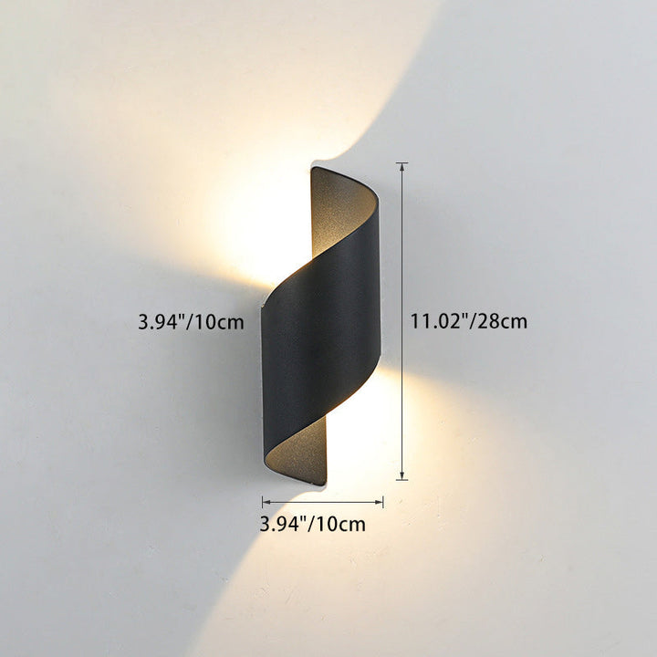 Lisslune | Modern Minimalist Waterproof Spiral Aluminum Acrylic LED Wall Light for Bedroom