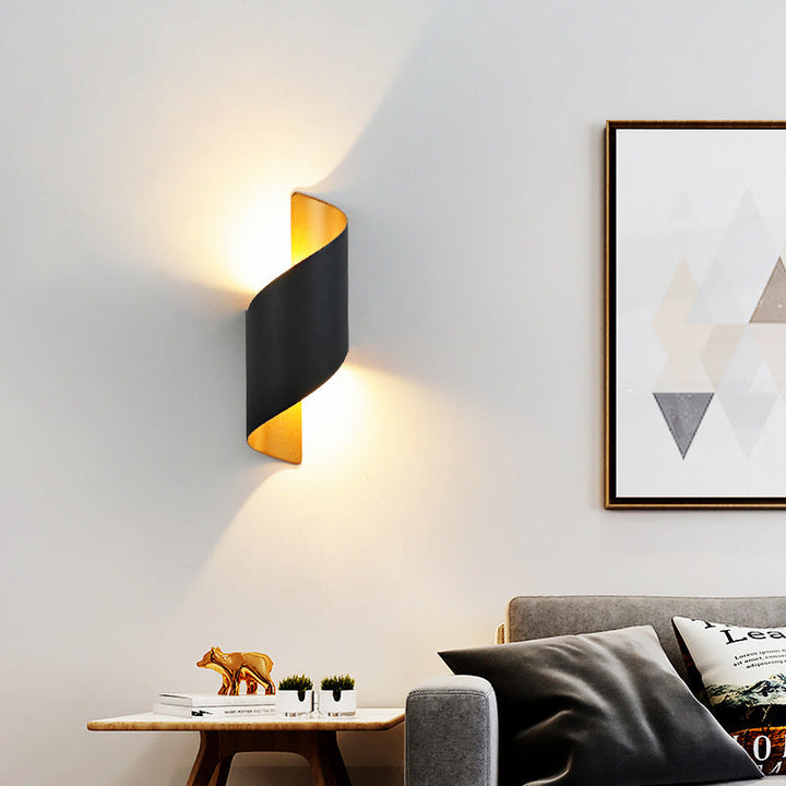 Lisslune | Modern Minimalist Waterproof Spiral Aluminum Acrylic LED Wall Light for Bedroom