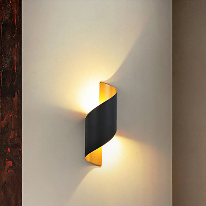 Lisslune | Modern Minimalist Waterproof Spiral Aluminum Acrylic LED Wall Light for Bedroom