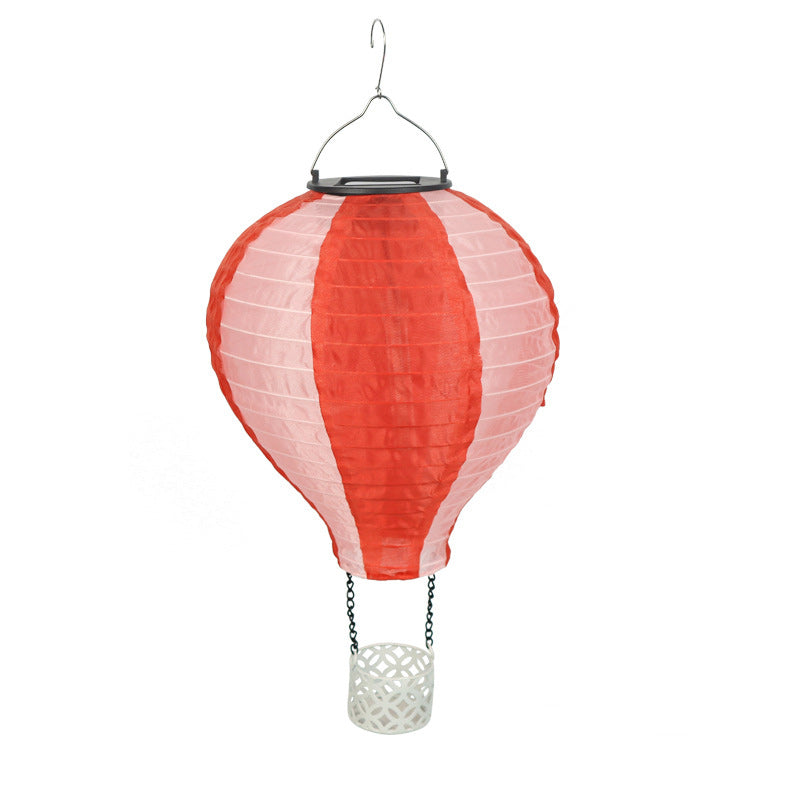 Lisslune | Contemporary Creative Solar Hot Air Balloon Fabric Shade LED Outdoor Pendant Light for Terrace Outside