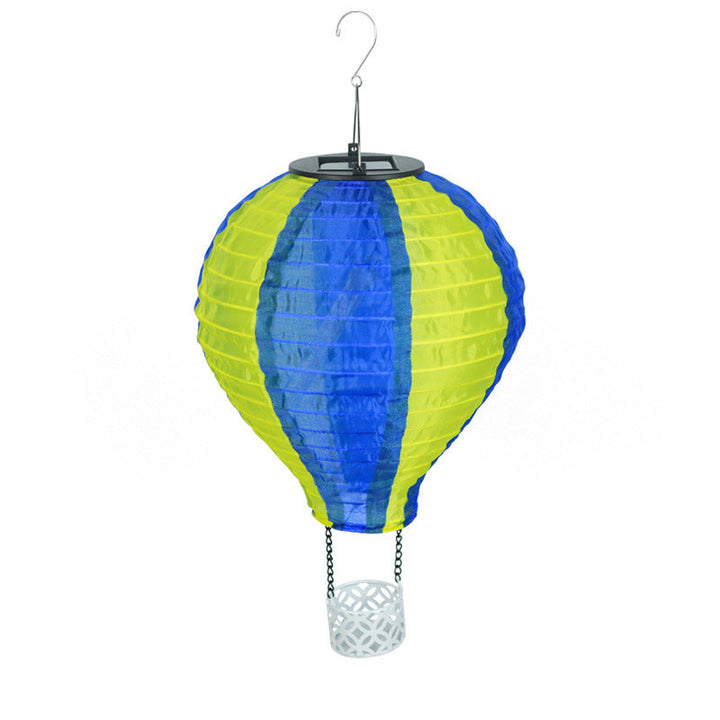 Lisslune | Contemporary Creative Solar Hot Air Balloon Fabric Shade LED Outdoor Pendant Light for Terrace Outside