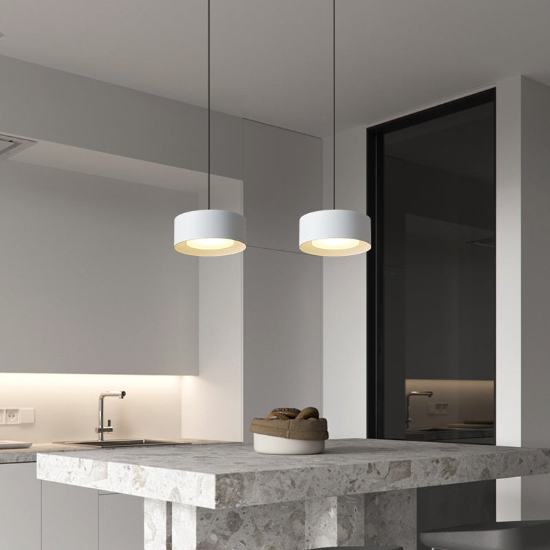 Lisslune | Minimalistic Round Cylinder Iron LED Pendant Light for Bedroom