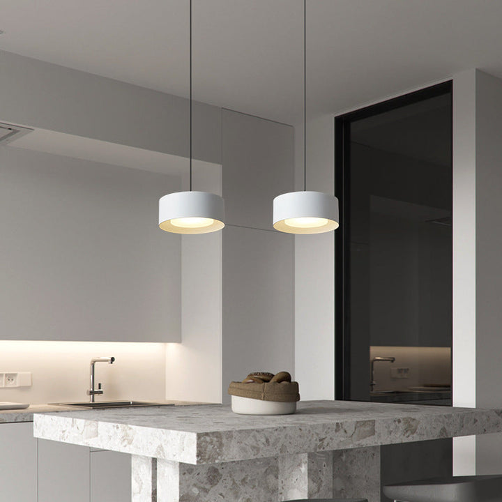 Lisslune | Minimalistic Round Cylinder Iron LED Pendant Light for Bedroom