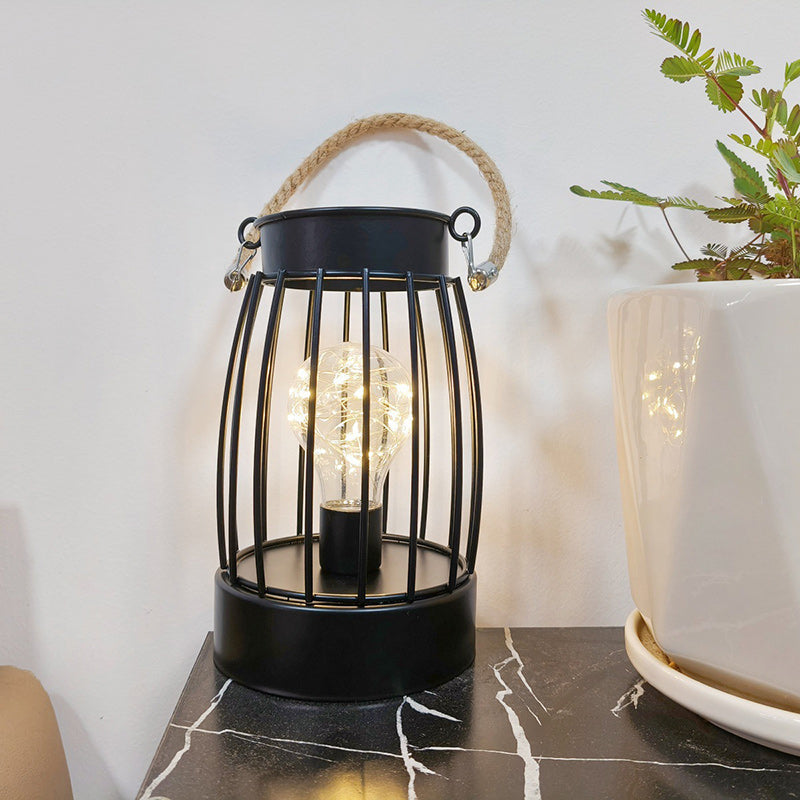Lisslune | Modern Minimalist Vertical Striped Square Round Iron LED Table Lamp For Living Room