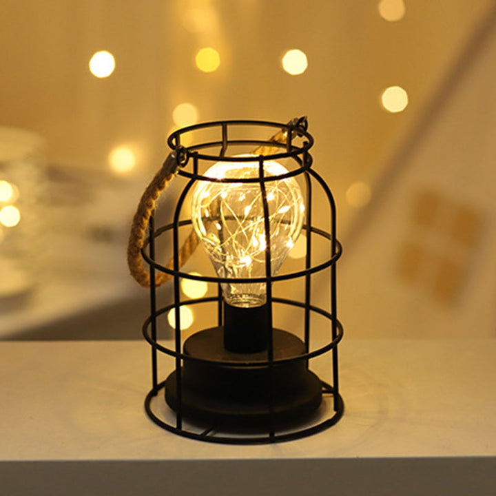 Lisslune | Modern Minimalist Vertical Striped Square Round Iron LED Table Lamp For Living Room
