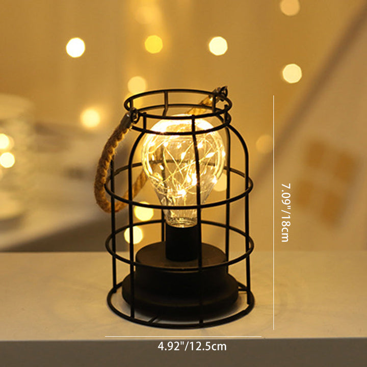 Lisslune | Modern Minimalist Vertical Striped Square Round Iron LED Table Lamp For Living Room
