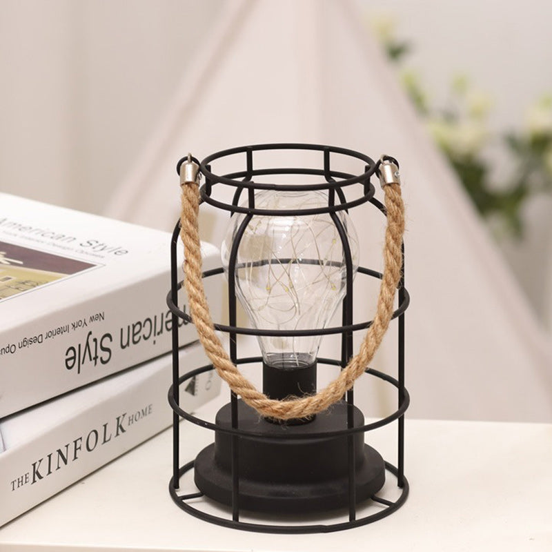 Lisslune | Modern Minimalist Vertical Striped Square Round Iron LED Table Lamp For Living Room
