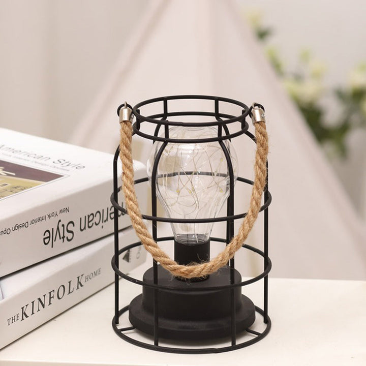 Lisslune | Modern Minimalist Vertical Striped Square Round Iron LED Table Lamp For Living Room