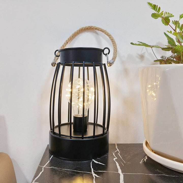 Lisslune | Modern Minimalist Vertical Striped Square Round Iron LED Table Lamp For Living Room