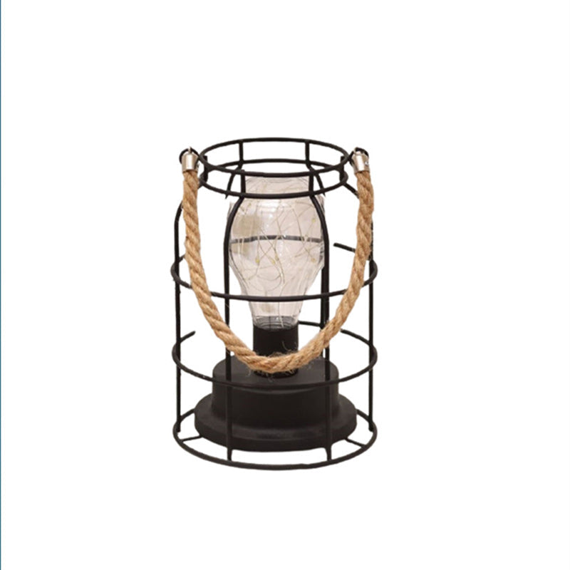 Lisslune | Modern Minimalist Vertical Striped Square Round Iron LED Table Lamp For Living Room