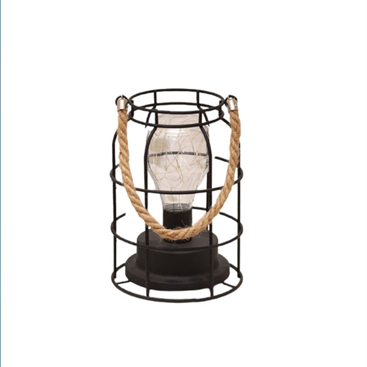 Lisslune | Modern Minimalist Vertical Striped Square Round Iron LED Table Lamp For Living Room