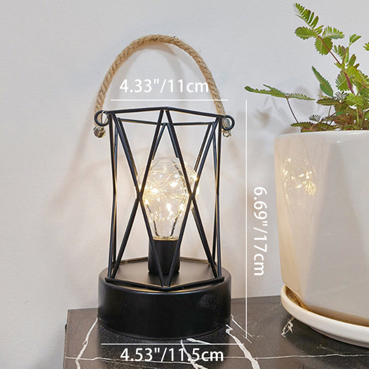 Lisslune | Modern Minimalist Vertical Striped Square Round Iron LED Table Lamp For Living Room