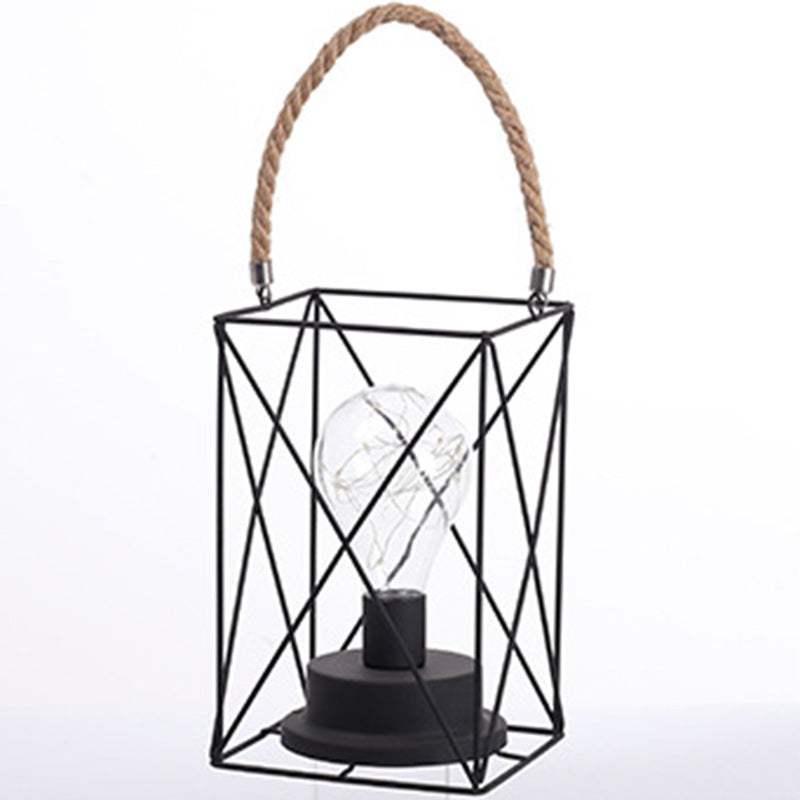Lisslune | Modern Minimalist Vertical Striped Square Round Iron LED Table Lamp For Living Room