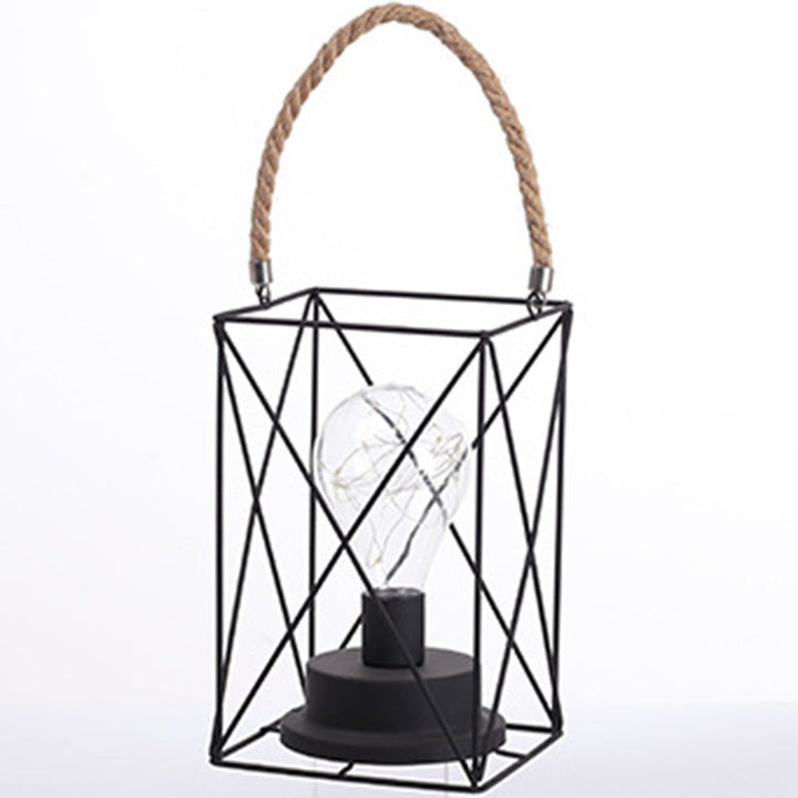 Lisslune | Modern Minimalist Vertical Striped Square Round Iron LED Table Lamp For Living Room