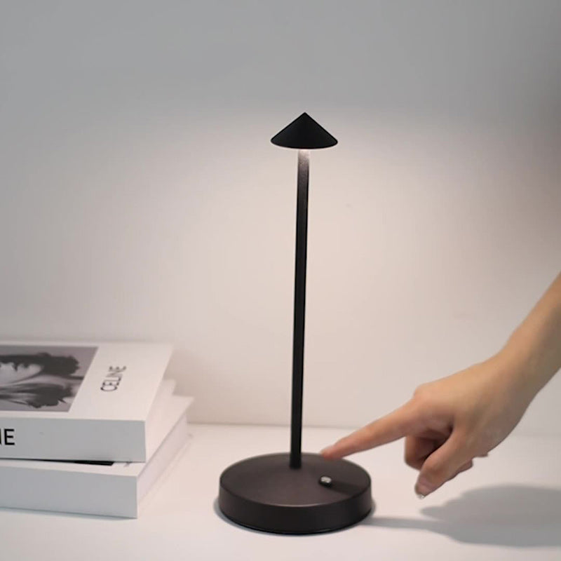 Lisslune | Modern Simplicity Triangle Cone Round Acrylic Cylinder Iron LED Table Lamp for the Living Room