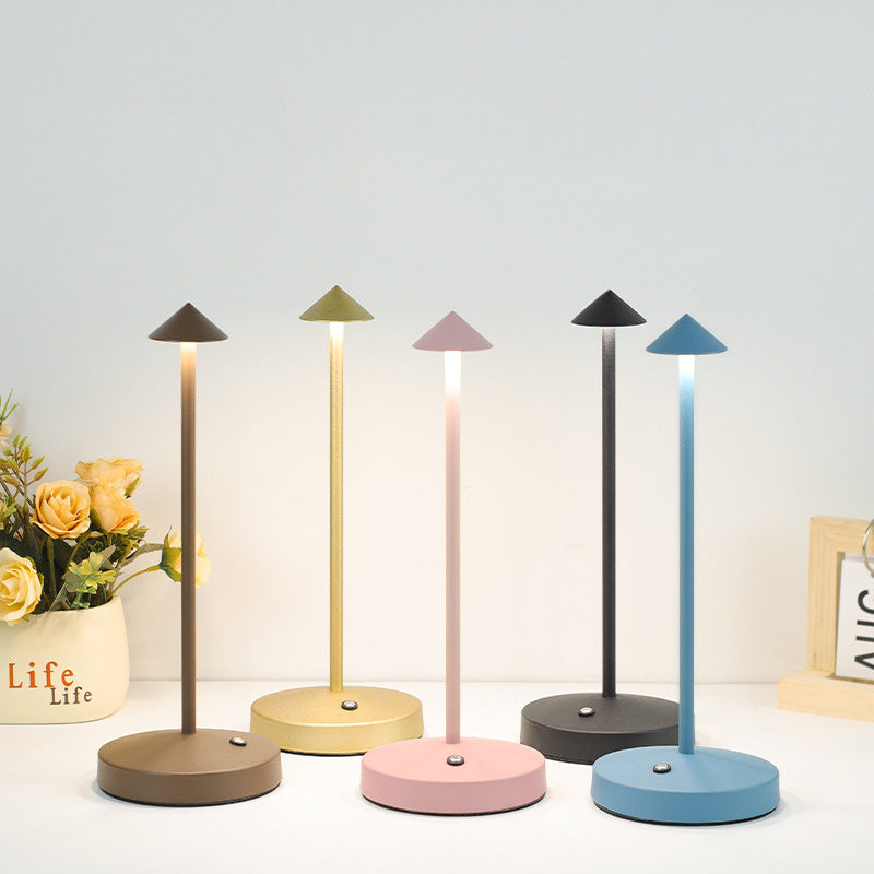 Lisslune | Modern Simplicity Triangle Cone Round Acrylic Cylinder Iron LED Table Lamp for the Living Room