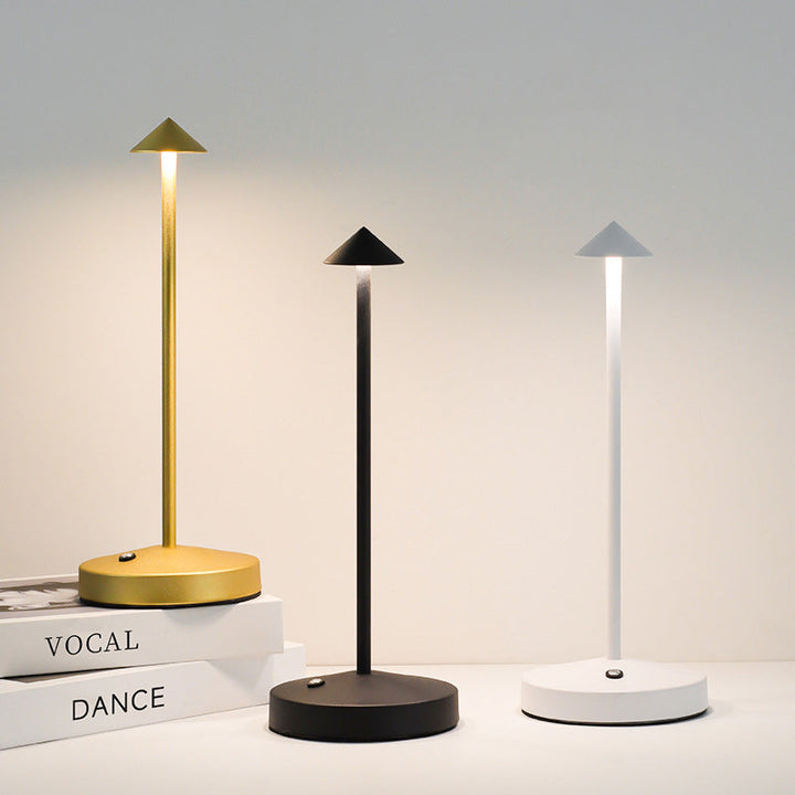 Lisslune | Modern Simplicity Triangle Cone Round Acrylic Cylinder Iron LED Table Lamp for the Living Room