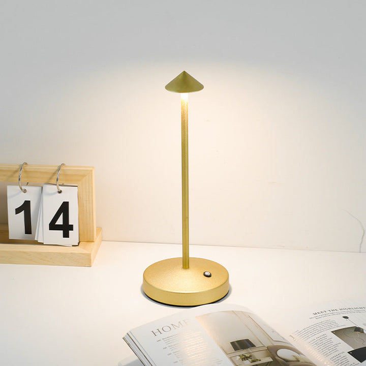 Lisslune | Modern Simplicity Triangle Cone Round Acrylic Cylinder Iron LED Table Lamp for the Living Room
