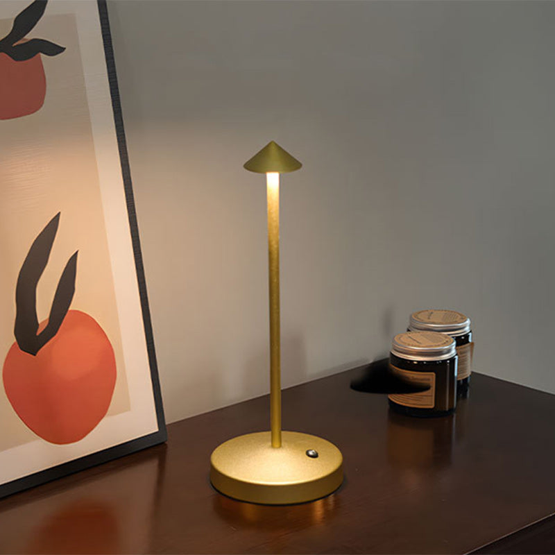 Lisslune | Modern Simplicity Triangle Cone Round Acrylic Cylinder Iron LED Table Lamp for the Living Room