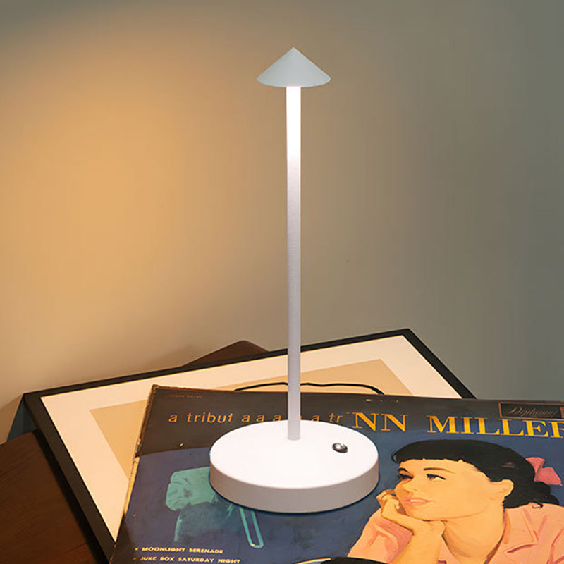 Lisslune | Modern Simplicity Triangle Cone Round Acrylic Cylinder Iron LED Table Lamp for the Living Room