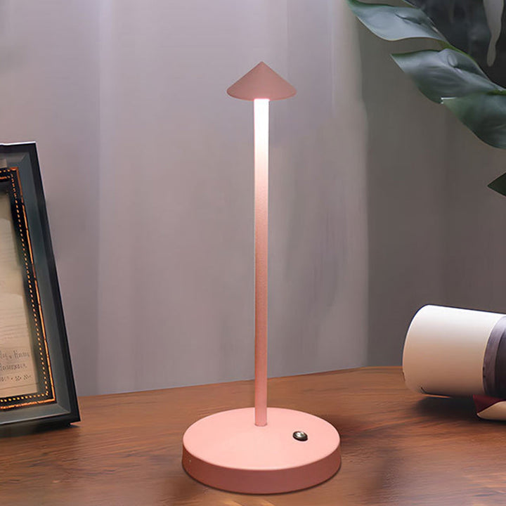 Lisslune | Modern Simplicity Triangle Cone Round Acrylic Cylinder Iron LED Table Lamp for the Living Room