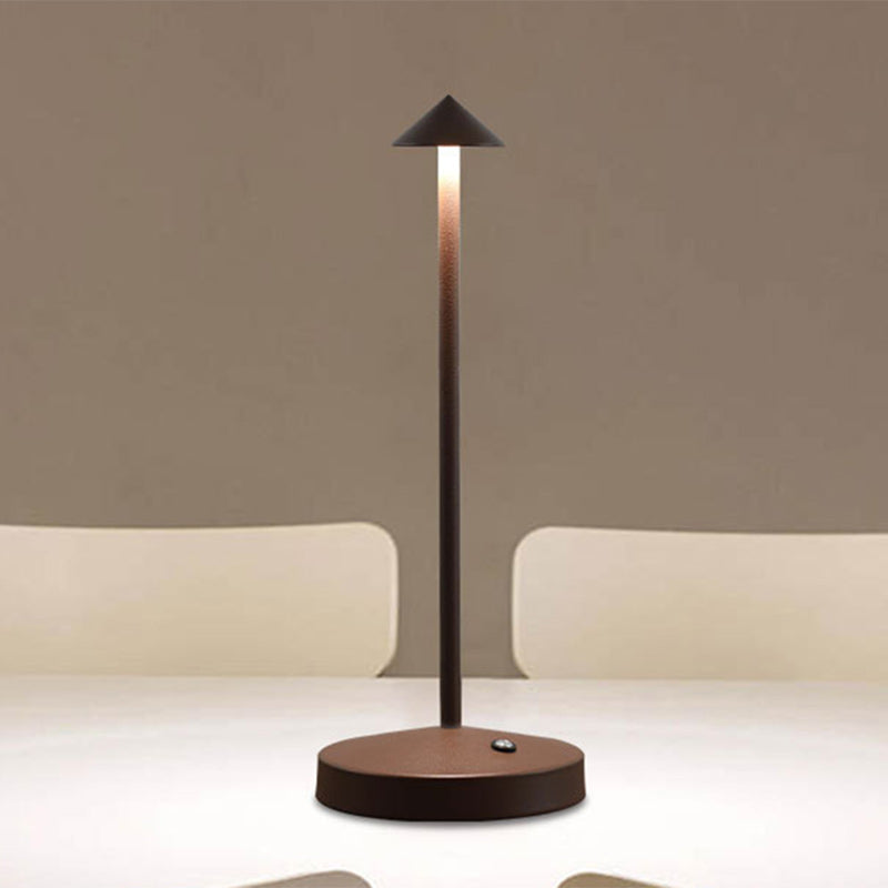 Lisslune | Modern Simplicity Triangle Cone Round Acrylic Cylinder Iron LED Table Lamp for the Living Room