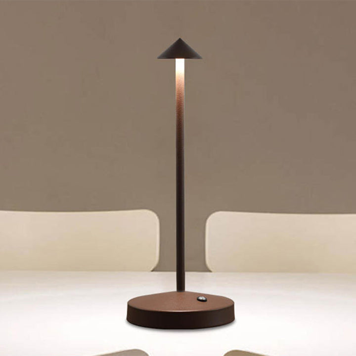 Lisslune | Modern Simplicity Triangle Cone Round Acrylic Cylinder Iron LED Table Lamp for the Living Room