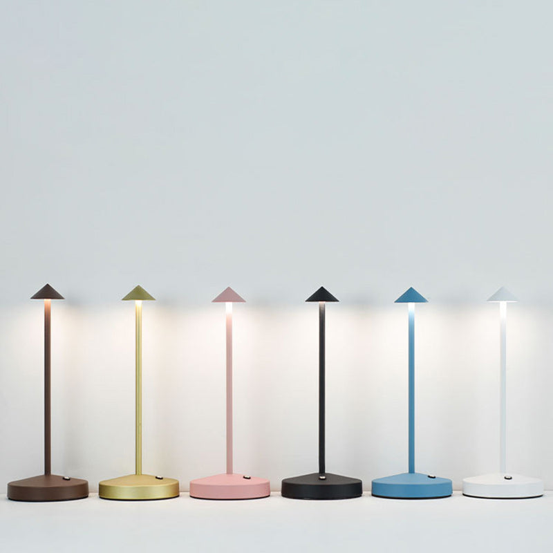Lisslune | Modern Simplicity Triangle Cone Round Acrylic Cylinder Iron LED Table Lamp for the Living Room