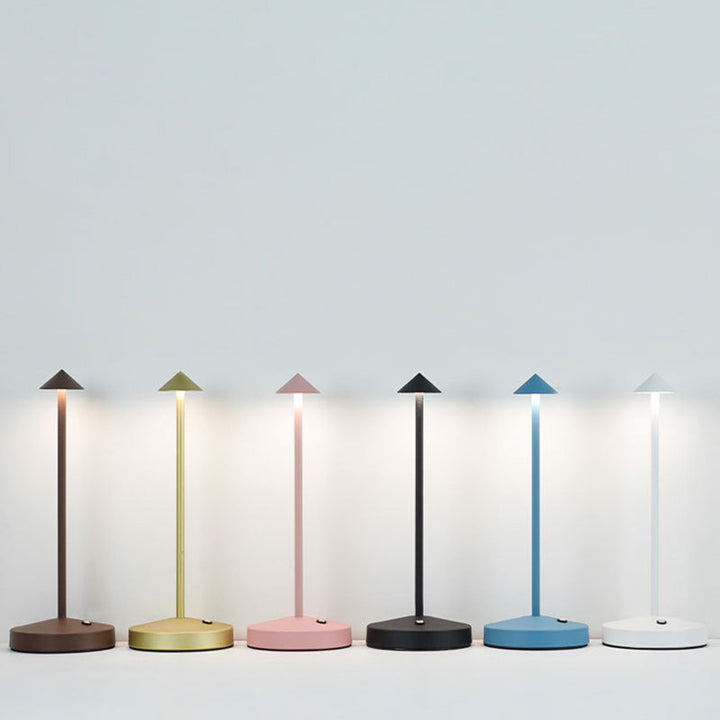 Lisslune | Modern Simplicity Triangle Cone Round Acrylic Cylinder Iron LED Table Lamp for the Living Room