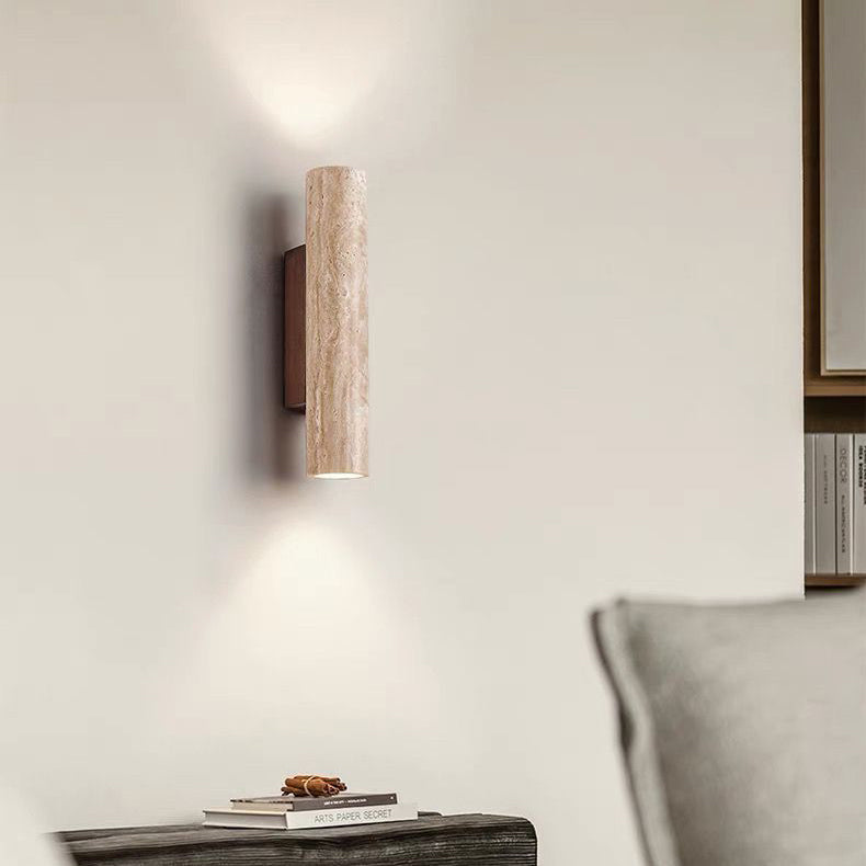 Lisslune | Nordivea Travertine Wall Light | Scandinavian Design | 2-Light | Wood & Travertine