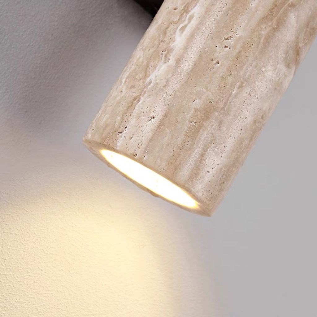 Lisslune | Nordivea Travertine Wall Light | Scandinavian Design | 2-Light | Wood & Travertine