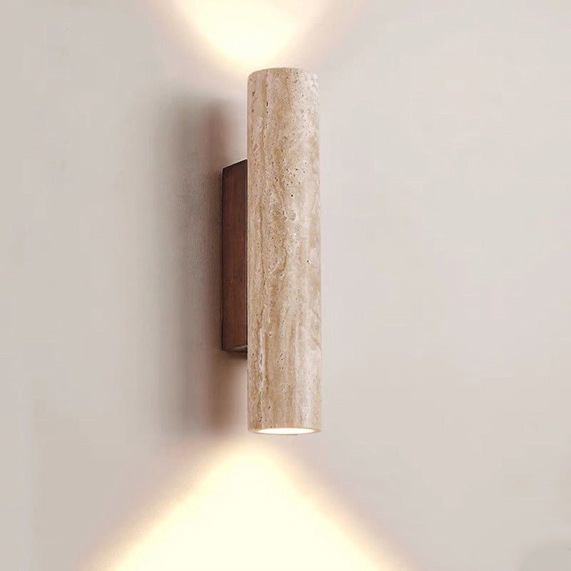 Lisslune | Nordivea Travertine Wall Light | Scandinavian Design | 2-Light | Wood & Travertine