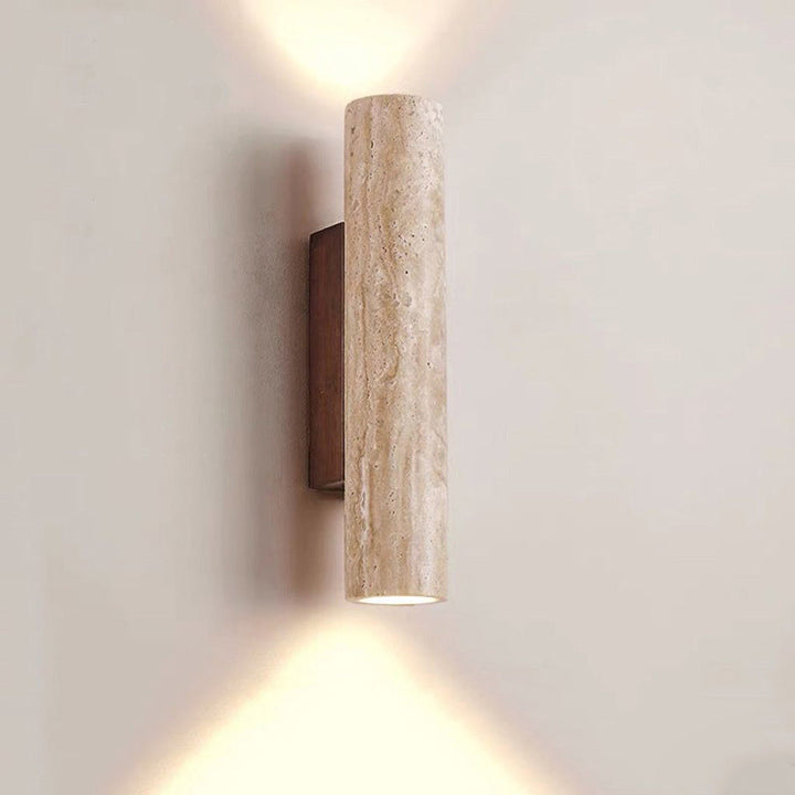 Lisslune | Nordivea Travertine Wall Light | Scandinavian Design | 2-Light | Wood & Travertine