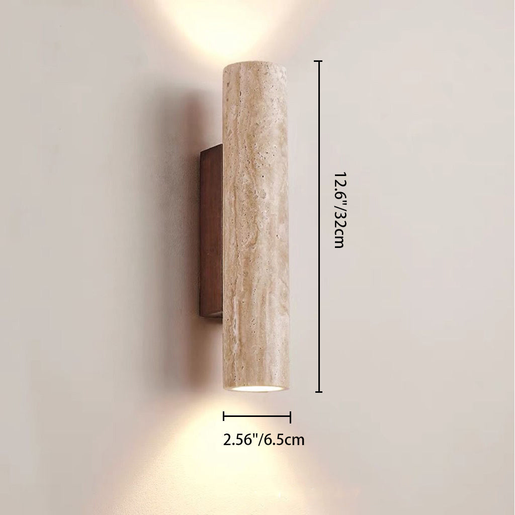 Lisslune | Nordivea Travertine Wall Light | Scandinavian Design | 2-Light | Wood & Travertine