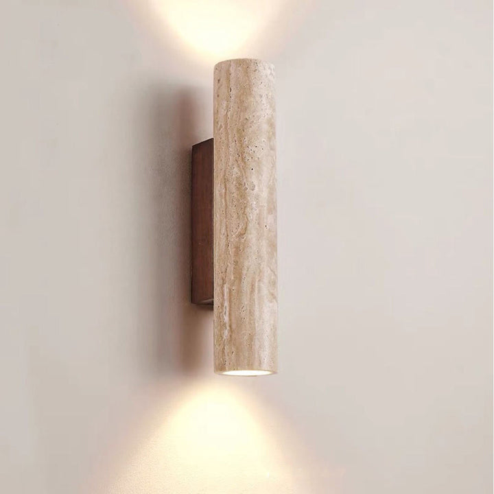 Lisslune | Nordivea Travertine Wall Light | Scandinavian Design | 2-Light | Wood & Travertine