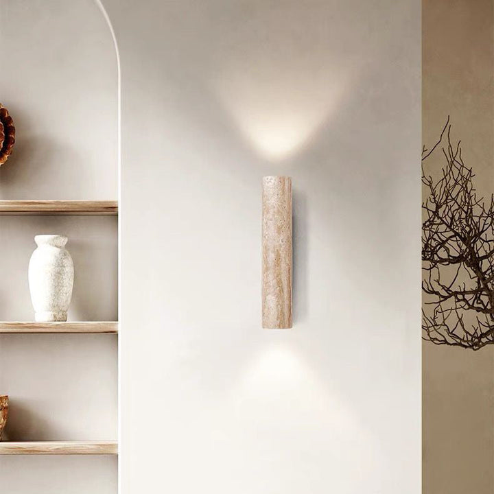 Lisslune | Nordivea Travertine Wall Light | Scandinavian Design | 2-Light | Wood & Travertine