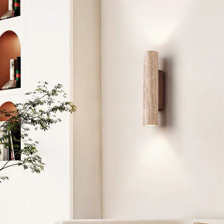 Lisslune | Nordivea Travertine Wall Light | Scandinavian Design | 2-Light | Wood & Travertine