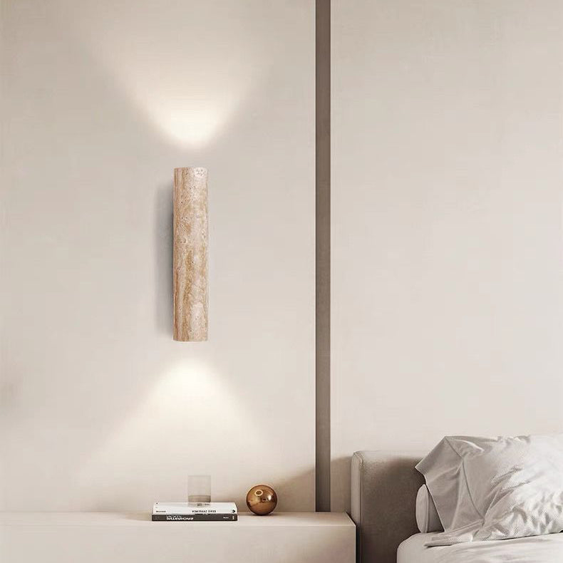 Lisslune | Nordivea Travertine Wall Light | Scandinavian Design | 2-Light | Wood & Travertine