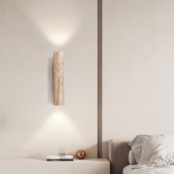 Lisslune | Nordivea Travertine Wall Light | Scandinavian Design | 2-Light | Wood & Travertine