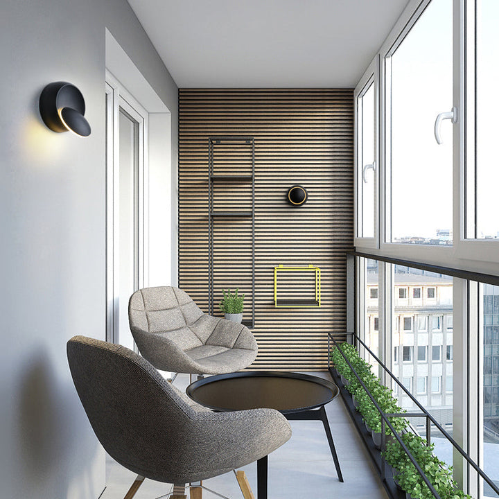 Lisslune | Contemporary Nordic Iron Round Eclipse Rotatable LED Wall Light for Nightstand