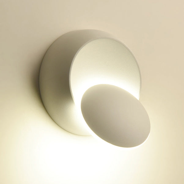 Lisslune | Contemporary Nordic Iron Round Eclipse Rotatable LED Wall Light for Nightstand